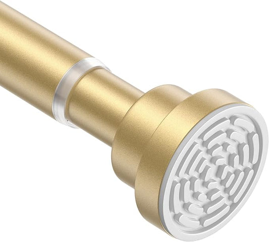 Tension Curtain Rod 30 To 49 Inch Gold Tension Rods Adjustable Spring Loaded Curtain Rods 7/8" No Drilling Tension Rods For Windows Bedroom Closet Doorway Door