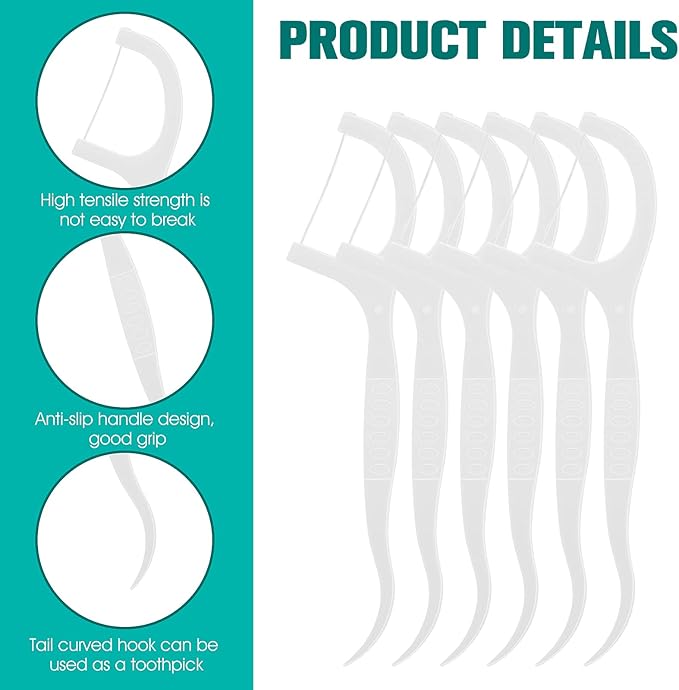 WLLHYF Portable Dental Floss Case Automatic Dental Floss Pick Organizer Case Travel Flosser Dispenser Storage Case Refillable Holder Boxes with 10 Floss Picks for Teeth Cleaning (Style B-White)