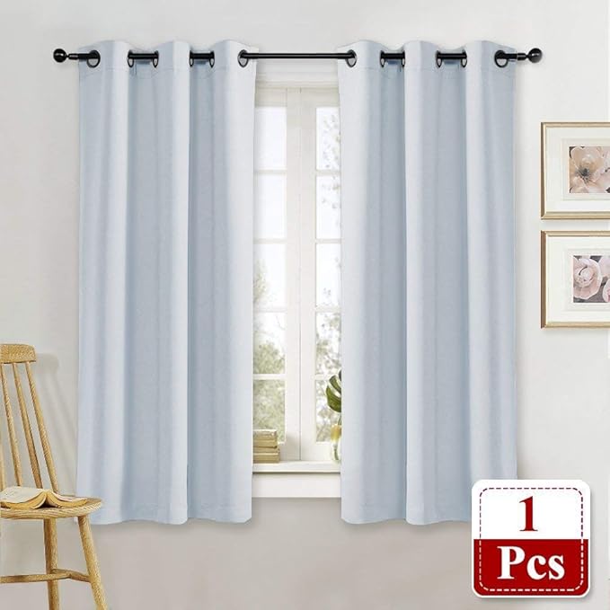 NICETOWN Room Darkening Window Treatment Curtain Energy Smart Thermal Insulated Block Out Sunlight Shade & Blind for Bedroom with Grommet Ring Top (Cloud Grey, 1 Panel, 42 by 63)