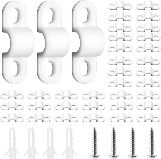 BokWin 48 Sets Wire Shelf Back Wall Clip,White Wire Shelf Loop Clips for Concrete Installation