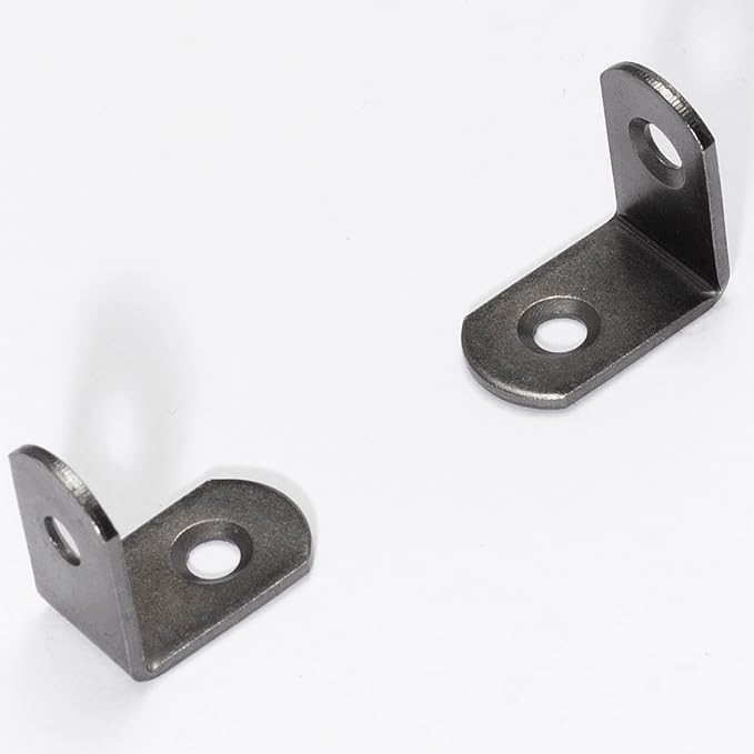 L Bracket 1" Corner Brace 90 Degree Right Angle Metal Support Fastener for Wood Shelves Furniture Desk Cabinet Chair Drawer, Pack of 16, Black Tone Gun Metal