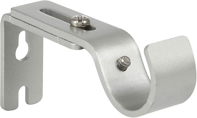 Heavy Duty Adjustable Curtain Rod Brackets Rod Holders for 1 Inch Rod, Silver Color, (Set of 4,Silver)