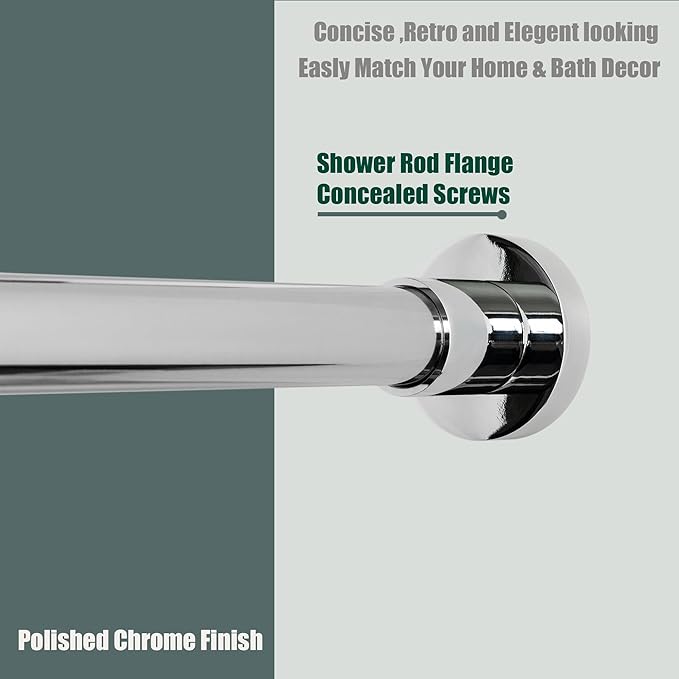 Artiwell Heavy Duty Shower Rod, Adjustable Shower Curtain Rod, Expandable 47-84 Inch, Permanent Mount Shower Rod, Never Rust Stainless Steel For Window Curtain and Closet, Chrome Plated