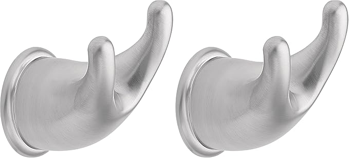 Moen YB8003BC Mason Robe Hook, 1 Count (Pack of 2), Brushed Chrome
