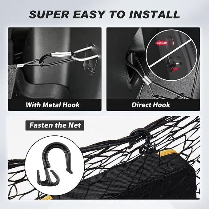 Karltys Cargo Net for Chevy Trax 2024-2026 Trunk Net | Envelope Style Elastic Mesh Net | Heavy Duty Metal Hooks | Chevrolet Trax Accessories
