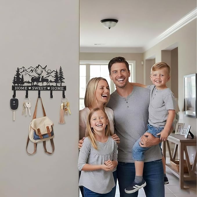 Deer Metal Key Holder for Wall Key Holder Wall Mount Key Rack Wall Mount Key Hooks for Wall Key Hanger