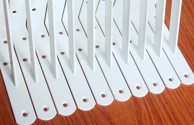 6 Pack L8 x H 6" White Heavy Duty Shelf Brackets with Screws Metal Shelf Brackets Shelf Support Angle Brackets for Shelves L Brackets Heavy Duty Floating Shelf