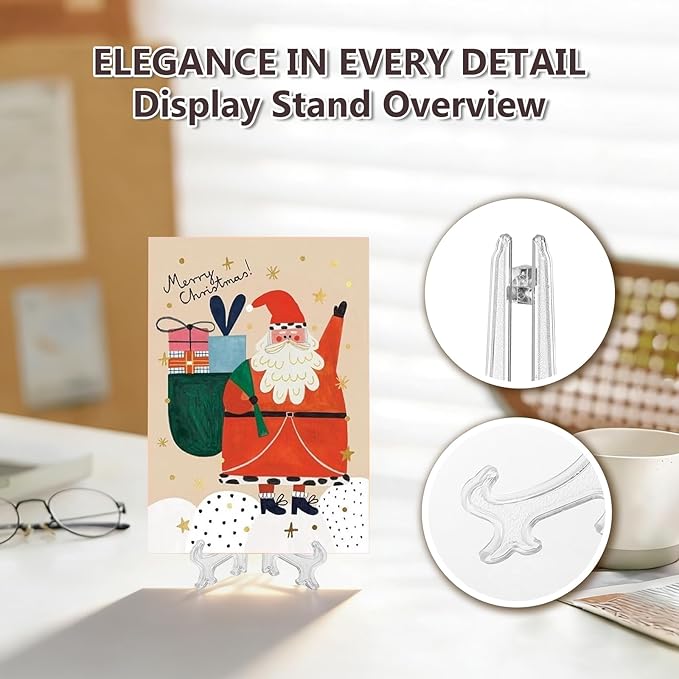 Artliving 3 Inch Clear Plastic Easels or Stand/Plate Holders to Display Pictures or Other Items at Weddings, Home Decoration, Birthdays, Tables (12 Pack)