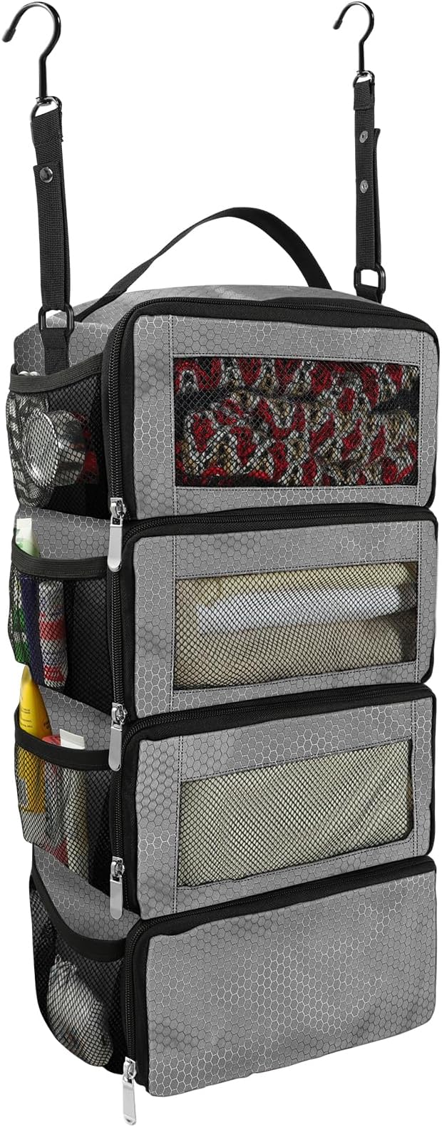 Olosar Suitcase Organizer, Travel Luggage Organizer Portable Hanging Travel Shelves Collapsible Hanging Packing Cubes for Carry on Suitcase