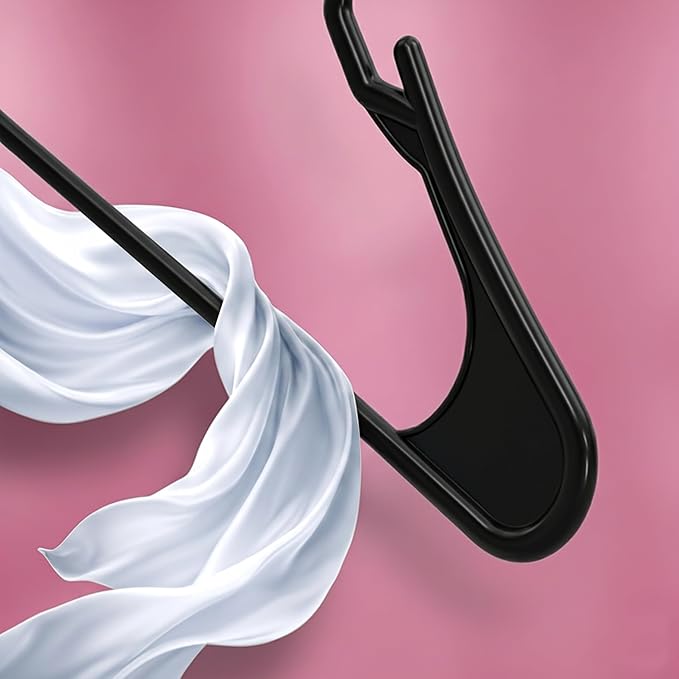 Utopia Home Clothes Hangers 30 Pack - Plastic Hangers Space Saving - Durable Coat Hanger with Shoulder Grooves (Black)