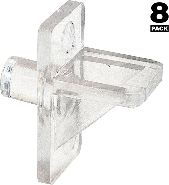 Prime-Line U 10136 1/4 In., Clear Plastic, Shelf Support Peg (8 Pack)