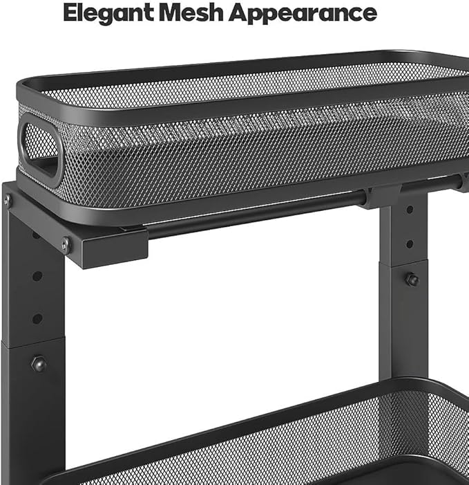 1 Pack 15.7IN-Depth Under Sink Organizer With Smooth Cylindrical Rail,2-Tier Pull Out Multi-Purpose Cabinet Storage for Bathroom&Kitchen,Height Adjustable,Rust-resistant Coating-Black