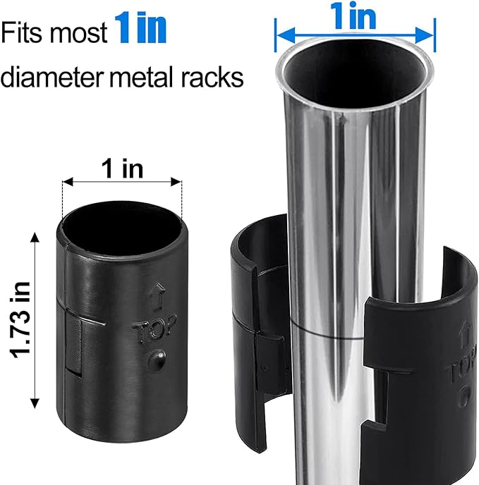 24 Pcs Wire Shelving Shelf Lock Clips for 1'' Post - 12 Pairs of Shelving Sleeves Replacements for Wire Shelving System Plastic Accessories Parts