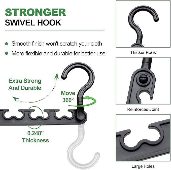 8-Pack-Closet-Organizers-and-Storage,Sturdy Organization-and-Storage-Hangers-Space-Saving for Wardrobe,Dorm-Room-Essentials for College Students Girls Smart Clothes Hanger Apartment Essentials