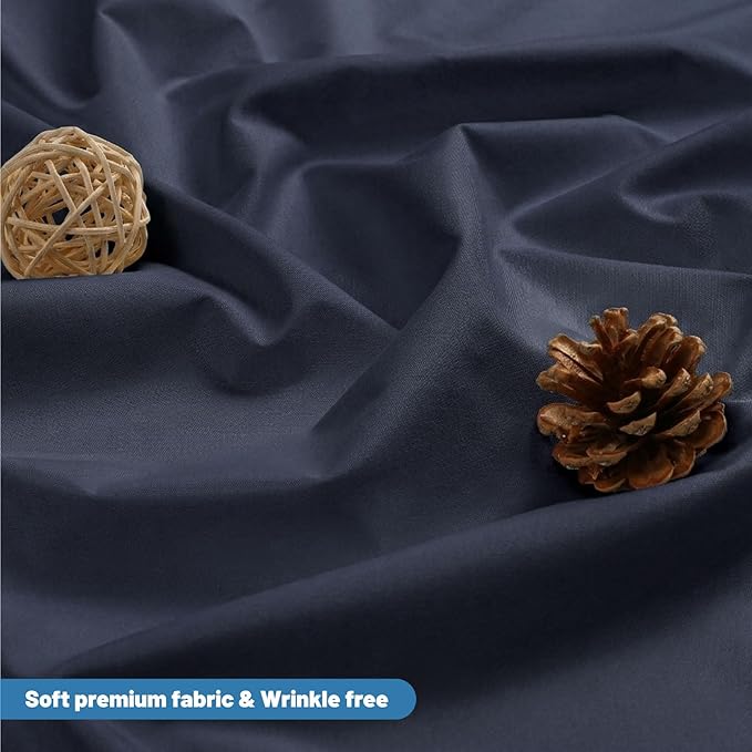 1 Pack Water-Repellent Fabric Shower Curtain Liner - Hotel Quality Machine Washable, 3 Heavy-Duty Magnets with Rustproof Grommets & Weighted Hem, Standard Size 72x78in Blue