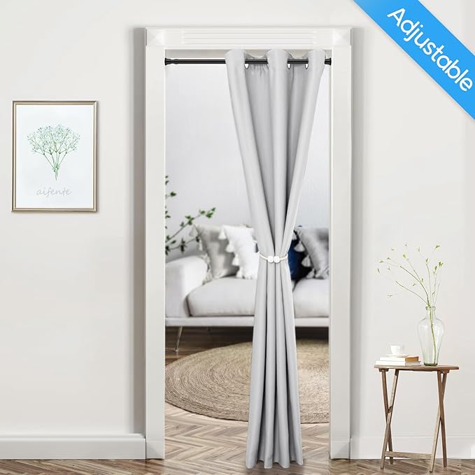 1pack Spring Tension Rods 23-46 Inch Adjustable Black Tension Rod Spring Curtain Rod Extendable Spring Loaded Curtain Rods Tension Rod for Curtains,Closet,Kitchen