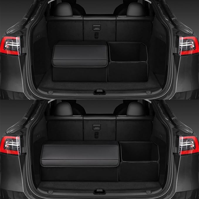 car organizers and storage for SUV,trunk organizer for sedan, leather foldable sleek box with lid,collapsible cargo bins, tool accessories containers,Collapsible Suede velvet (18 inch Covered)