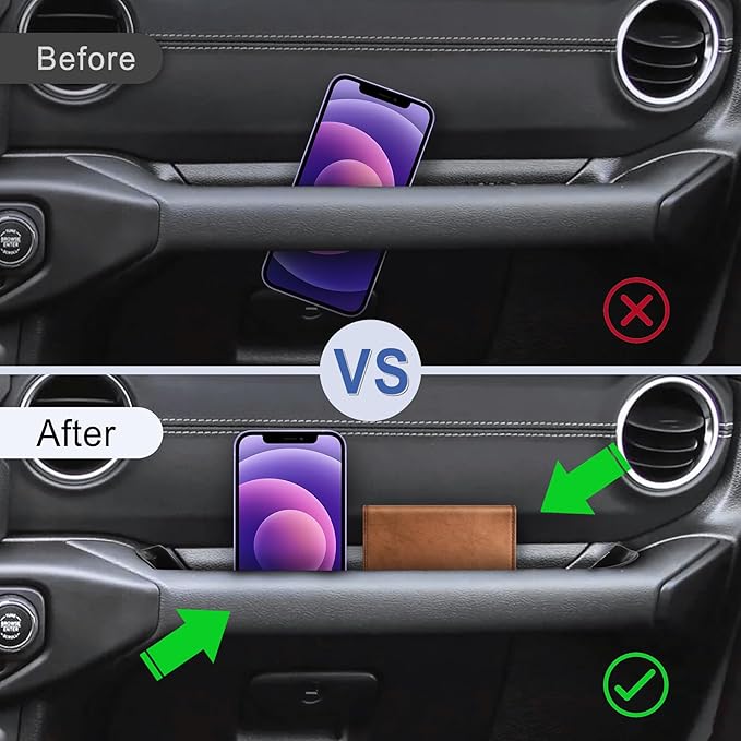 SINGARO Passenger Storage Tray Organizer Grab Handle Storage Box Compatible with 2018-2023 Jeep Wrangler JL JLU, Jeep Wrangler Accessories, Car Interior Accessories, Black