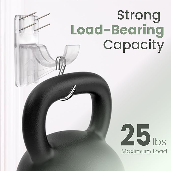 No Adhesive Heavy Duty Curtain Rod Holders with Wide Hook, 5X Stronger Than Adhesive Curtain Rod Hooks,Tension Curtain Rod Bracket for Wall with Pin Guide, Curtain Wall Mount (8 Pack, for 1.25" Rods)