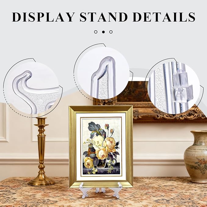 2pcs Small Clear Acrylic Plate Stands for Display 3 Inch Acrylic Easel Stand for Photos Cards Art Display Miniature Painting Tabletop Picture Frame Holder for Wedding DIY Crafts