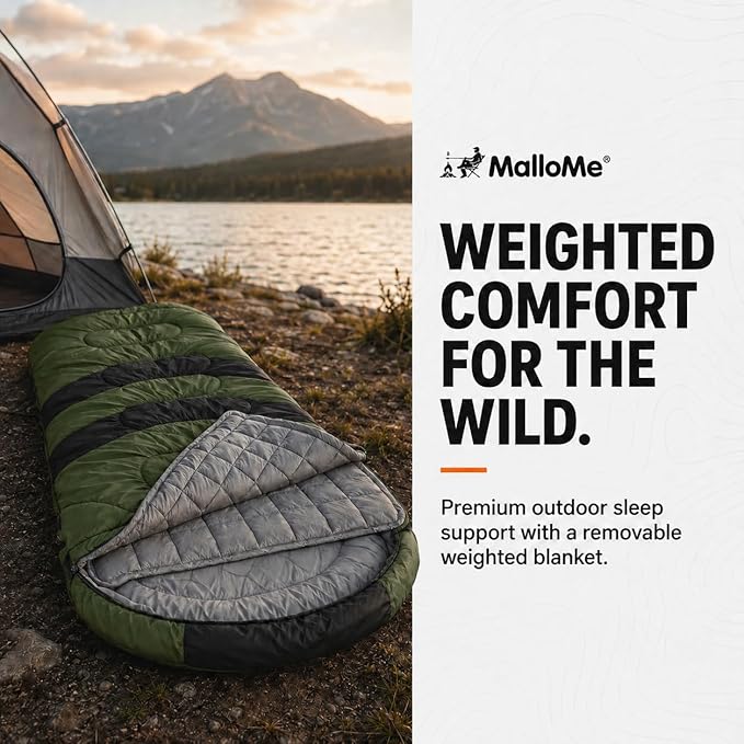 MalloMe Sleeping Bags for Adults Cold Weather & Warm - Backpacking Camping Sleeping Bag for Kids 10-12, Girls, Boys - Lightweight Compact Camping Essentials Gear Accessories Hiking Sleep Must Haves
