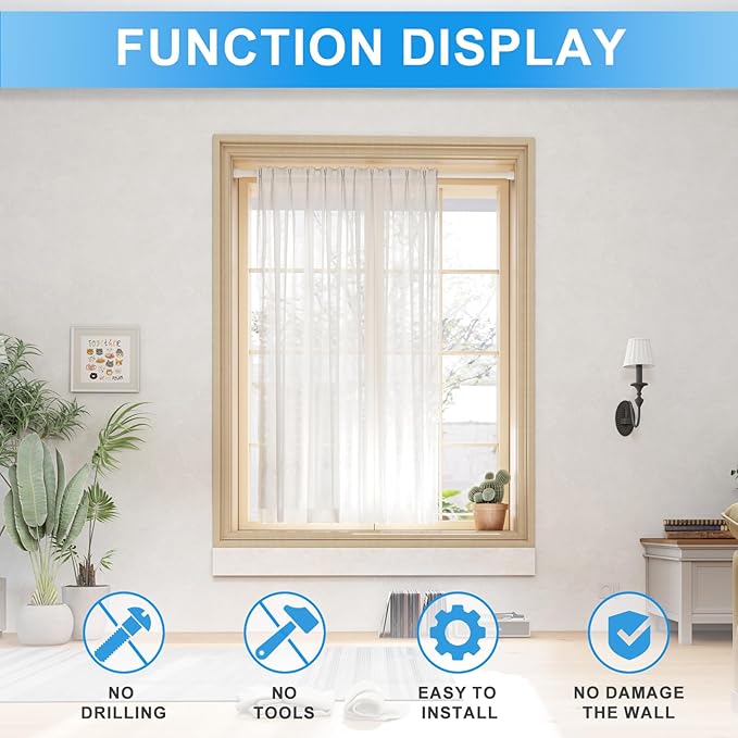 1 Pack Spring Loaded Tension Rod 16-26" Adjustable Curtain Rods No Drill Extendable Spring Rod Tension Curtain Rods For Window Kitchen Shelves Rv Refrigerator And Small Spaces,White