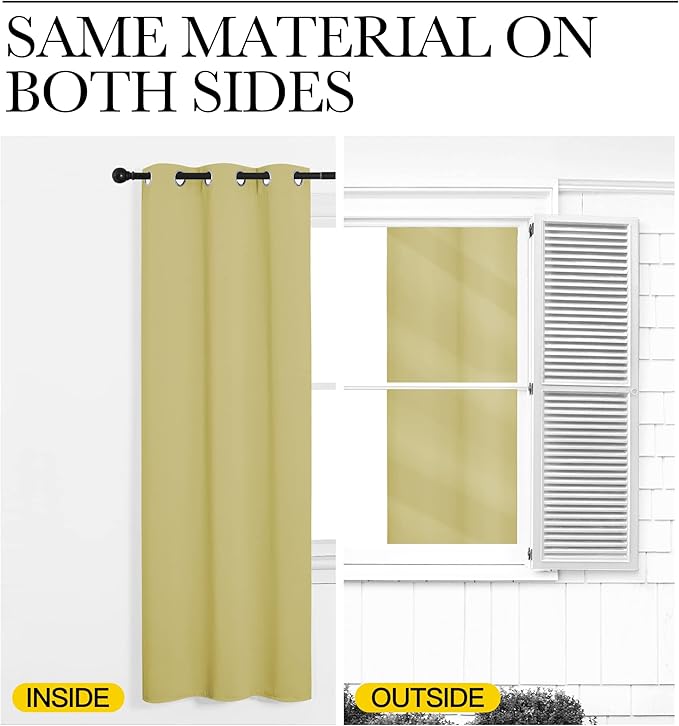 NICETOWN Lower Noise Room Divider Curtain Screen Partitions, Paler Yellow, 1 Panel, 84" Tall x 120" Wide, Blackout Sound Reducing Divider Room Drape for Doorway/Glass Window/Sliding Door/Patio
