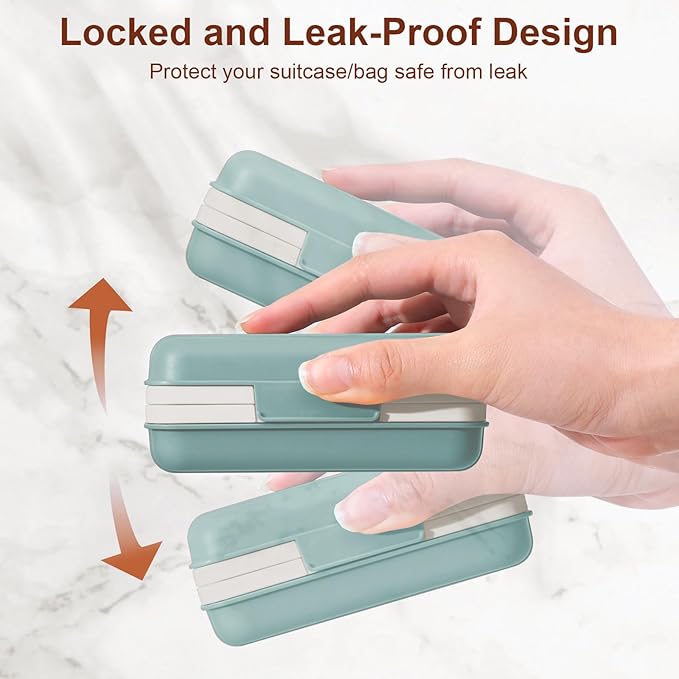 Quatish Leakproof Bar Soap Holder Dish with Lid for Shower, Portable Travel Soap Case Box for Gym, Camping, Hiking, Outdoor Use, Travel Size Toiletries Essentials, Keeps Soap Dry, Blue