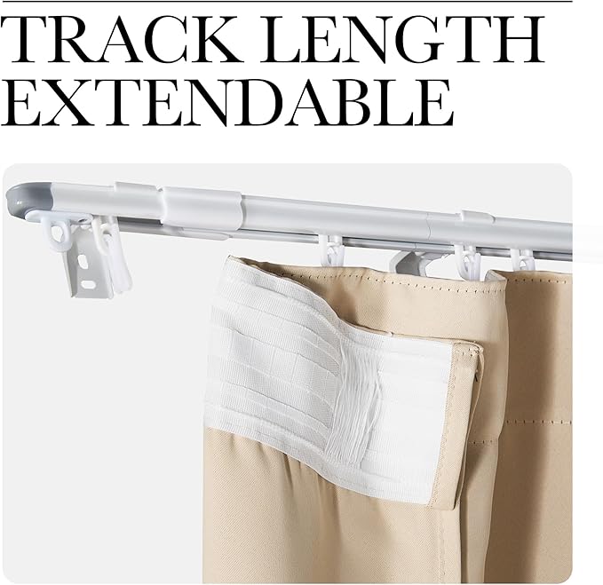NICETOWN Doorway Curtain & Track Set, Privacy Room Darkning French Door Curtain with Smooth Track for Closet/Bay, Thermal Insulated Drape for Office/Bedrrom, W 34 x L 80 in, Biscotti Beige, 1 Panel