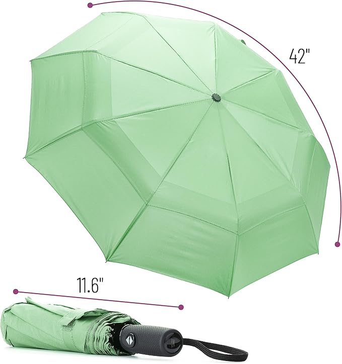 Mr. Pen- Windproof Travel Umbrella, Small Water-Resistant Automatic Folding Umbrella for Rain and Sun, Light, Compact and Portable for Women & Men, Fits Car & Backpack