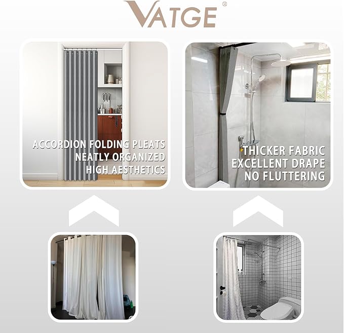 Vatge Door Way Privacy Curtain - Closet Curtain for Open Closet, Laundry Room Drapes for Doorway and Hanging Privacy Curtains Wall for Room Separation, 1 Panel with Tieback, W52 x L78, Grey