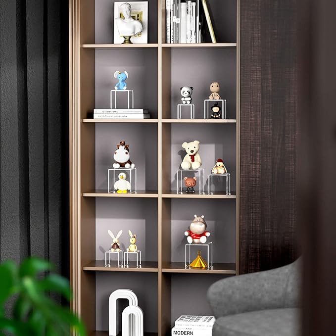 NIUBEE 2Set Acrylic Risers Display for Funko POP Figures,Clear Cake Stands for Candy Dessert Table Decorations-5"x6"x7"