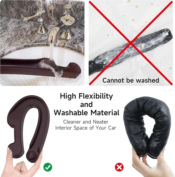 Car Seat Gap Filler Set of 2, 3IN1 Seat Side Gap Filler Plug with Storage Slot & Hook Function, Soft Foam Universal Fit Car SUV Truck Fill Gap Between Seats Console Organizer（Narrow Espresso brown）
