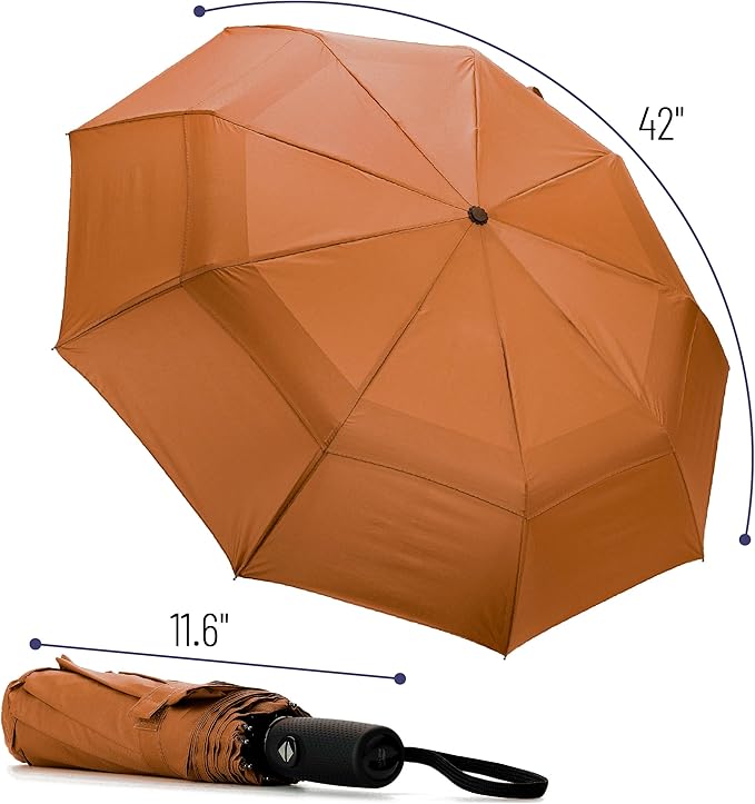 Mr. Pen- Windproof Travel Umbrella, Small Water-Resistant Automatic Folding Umbrella for Rain and Sun, Light, Compact and Portable for Women & Men, Fits Car & Backpack