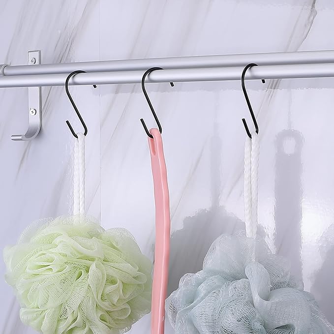 30-Pack Black S Hooks for Hanging 2.4 Inch – Small S Hooks Carbon Steel Hangers for Jeans, Kitchen Pots & Plant Hanging – Lightweight 0.88 Inch Opening Holder for Wire Shelving, Towel & Purse