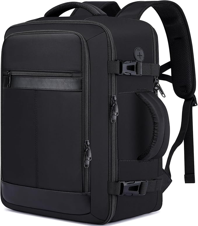 Travel Backpack for Men,Airplane Approved Carry On Backpack Suitcase with Shoe Pouch, Luggage Bag TSA 15.6inch Laptop Mochila Flight Approved Personal Item Travel Bag Bookbag Travel Essentials,Black