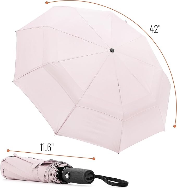 Mr. Pen- Windproof Travel Umbrella, Small Water-Resistant Automatic Folding Umbrella for Rain and Sun, Light, Compact and Portable for Women & Men, Fits Car & Backpack
