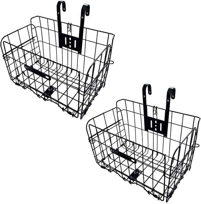 Folding Bike Front Basket Bicycle Wire Basket with Handles Easy Installation on Front Handlebar