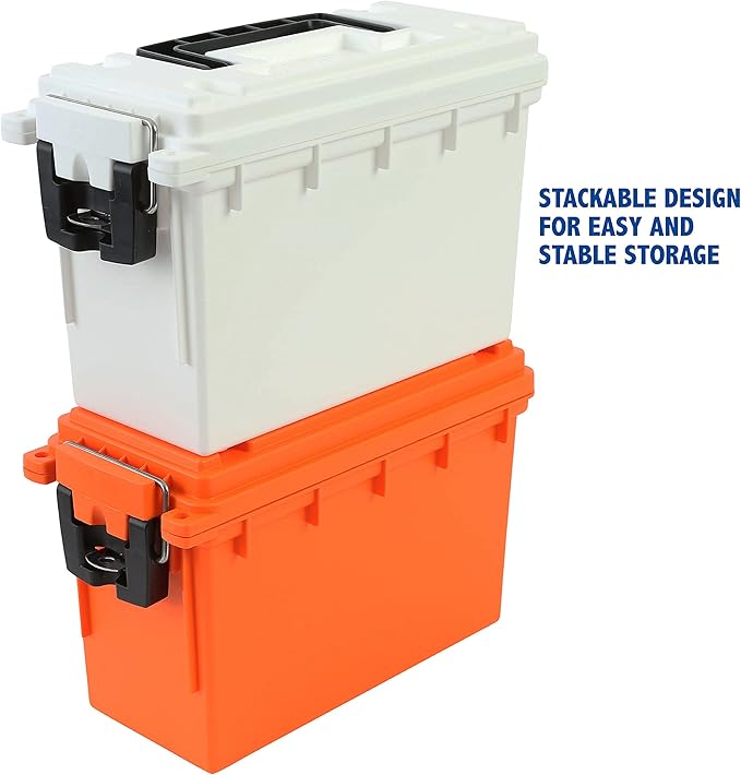 Sheffield 12680 Marine Storage Box, Dry Box Made in USA, Waterproof Container for Boat and Dock Gear, Small Parts Organizer with Latch, Stackable