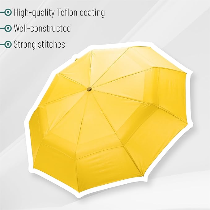 Mr. Pen- Windproof Travel Umbrella, Small Water-Resistant Automatic Folding Umbrella for Rain and Sun, Light, Compact and Portable for Women & Men, Fits Car & Backpack