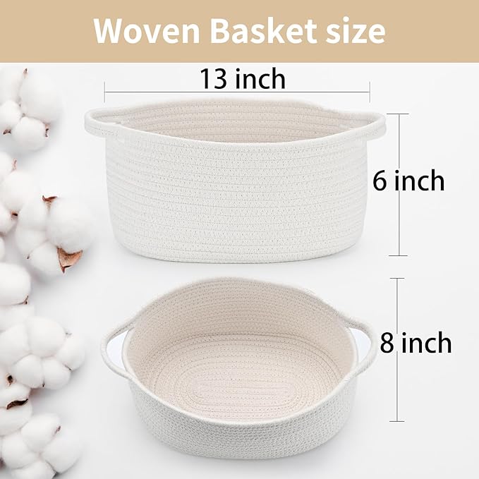Happyiren Cute Woven Storage Basket with Handle, Baskets for Gifts Empty, Gift Baskets for Valentines Day Birthday Baby Shower Raffle Burr Fundraiser, Decorative Organizer Box for Spring Home Refresh