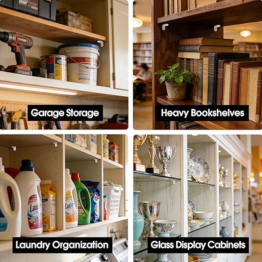 24 Pack Shelf Pegs 1/4 Inch (6.35mm) with Storage Box, L-Shaped Pins with Anti-Slip Caps, Heavy Duty Replacement for Kitchen Pantry, Bookshelf, Glass Shelves & US-Standard Cabinets