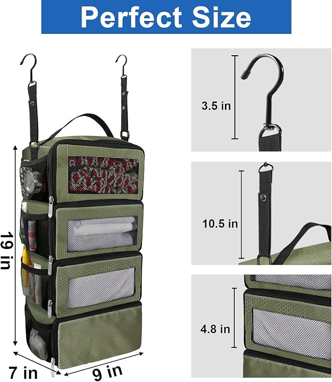 Olosar Suitcase Organizer, Travel Luggage Organizer Portable Hanging Travel Shelves Collapsible Hanging Packing Cubes for Carry on Suitcase