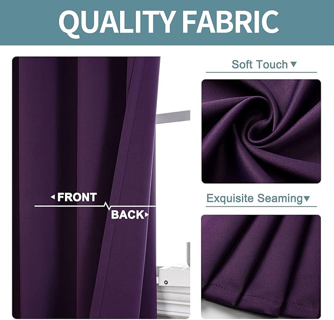 ChrisDowa Blackout Door Curtains for Doorway Privacy, Grommet Closet Curtains for Bedroom Closet Door, Thermal Insulated Doorway Cover Room Divider Drapes (1 Panel, Royal Purple, 34 x 80 Inch)