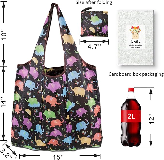 Reusable Grocery Bags, Nylon Tote Bag Gift For Women, Reusable Shopping Bags With Handles, Large Everything Bag Bulk, Foldable And Washable, Cat Pattern