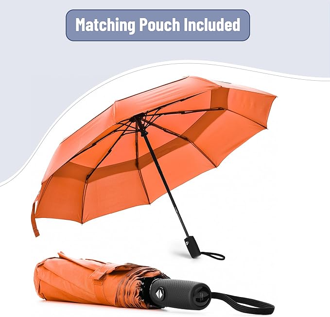 Mr. Pen- Windproof Travel Umbrella, Small Water-Resistant Automatic Folding Umbrella for Rain and Sun, Light, Compact and Portable for Women & Men, Fits Car & Backpack