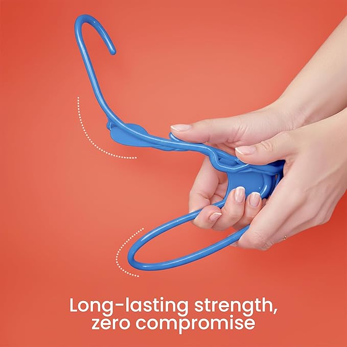 Utopia Home Clothes Hangers 30 Pack - Plastic Hangers Space Saving - Durable Coat Hanger with Shoulder Grooves (Blue)