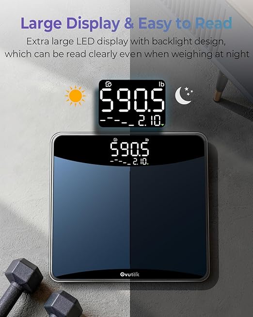 Ovutek 600lb Scale for Body Weight with Weight Trends, High Accurate Weight Scale with Extra-High Capacity Large Display, Premium Digital Scales for Body Weight, Family, Pet