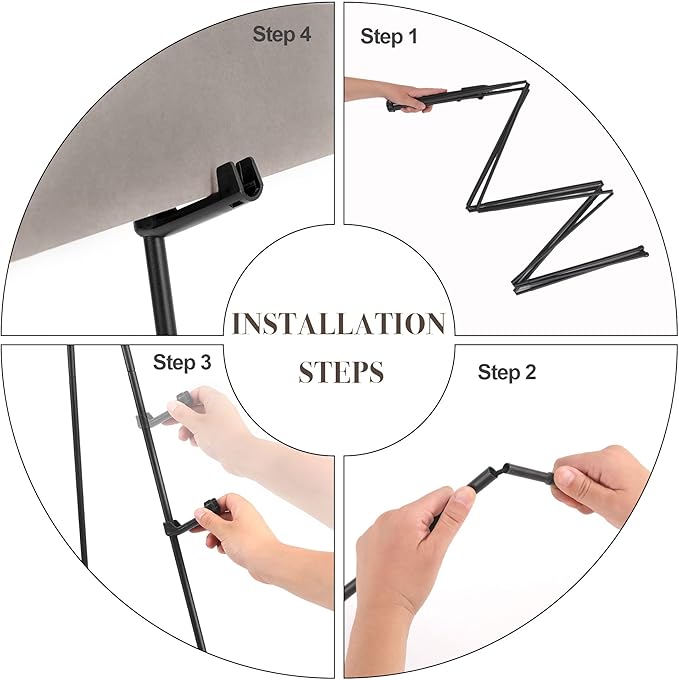 Easel Stand for Wedding Sign & Poster 63'' Easels for Display Portable Art Easel for Floor Adjustable Metal Easel Black 3 Pack