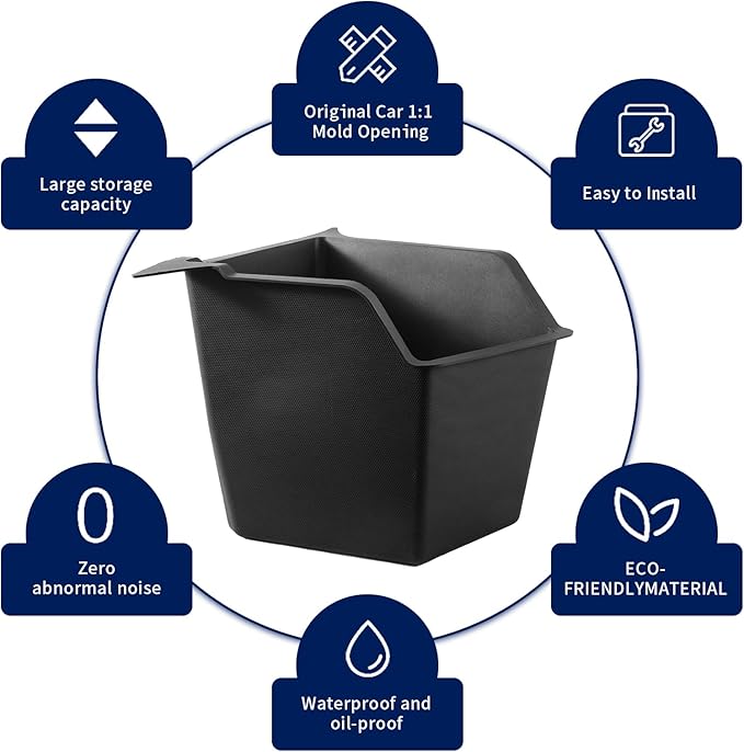 Tesla Model Y Juniper Trunk Storage Bins 2025 2026 TPE Rear Trunk Organizer Storage Box with Lids Tesla Model Y Accessories 2026